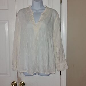 Old Navy off white long sleeve blouse  Sz XL